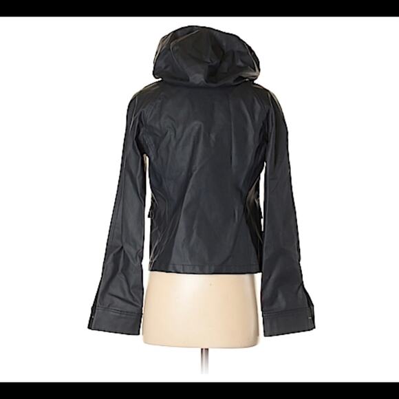 Abercrombie and Fitch wax-style navy raincoat - Picture 2 of 3